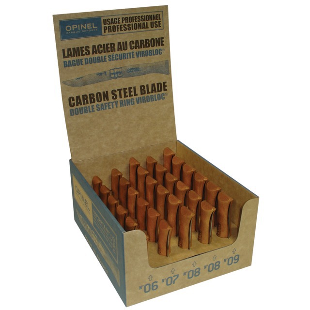 Couteau Lame Acier Carbone Boite Presentoir de 30 référence fournisseur 1885020